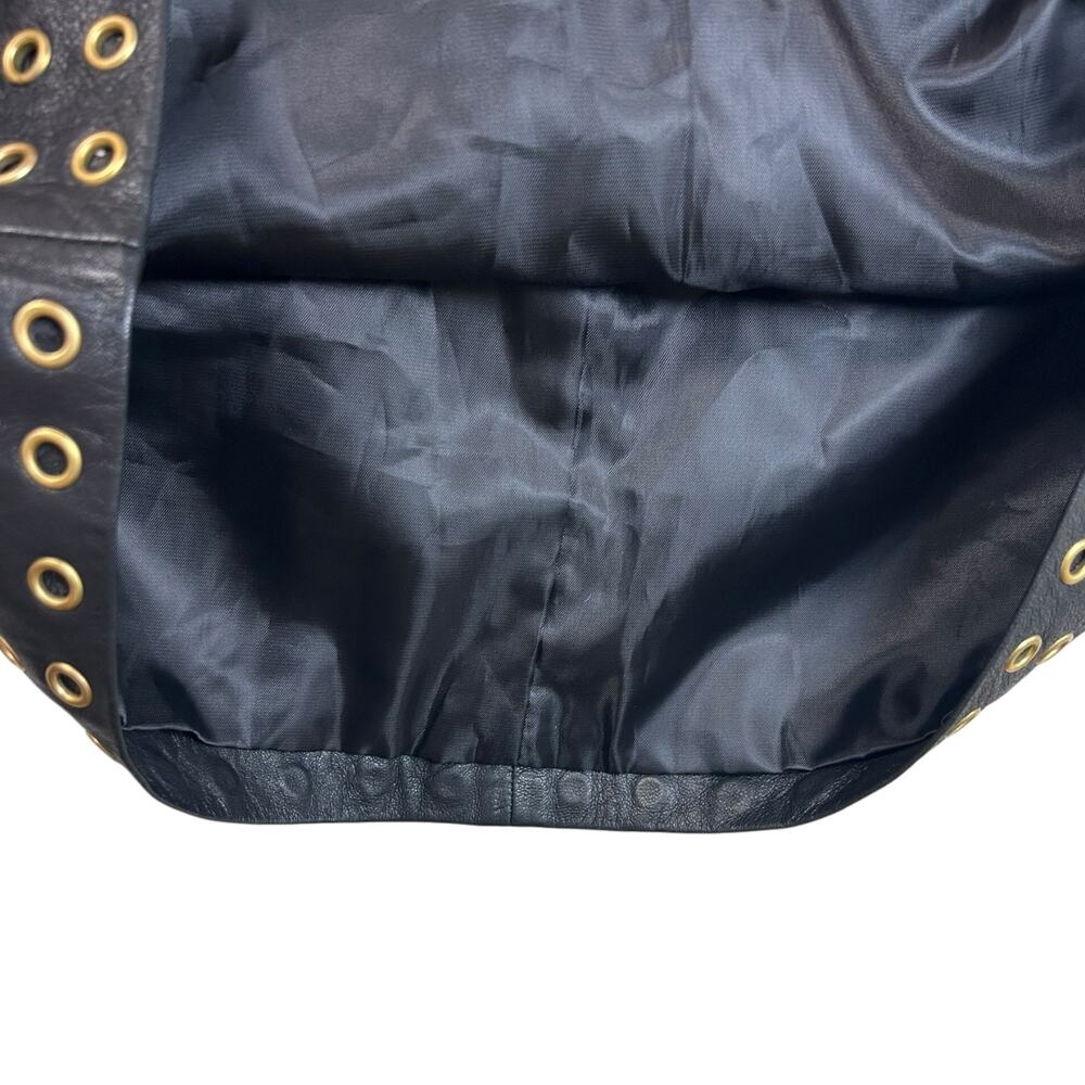 Rat & Boa, Women's Leather Grommet Mini Skirt, Side Ties, Lace-Up, Black, Small - Picture 8 of 9
